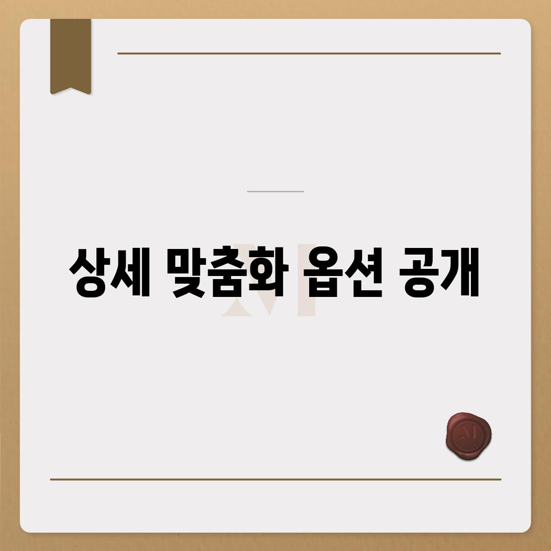 상세 맞춤화 옵션 공개