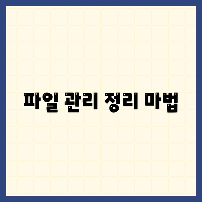 파일 관리 정리 마법