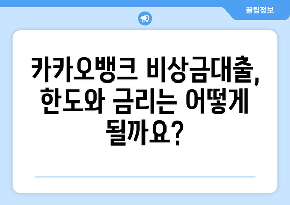 카카오뱅크 비상금대출 방법