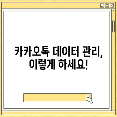 카카오톡 데이터관리