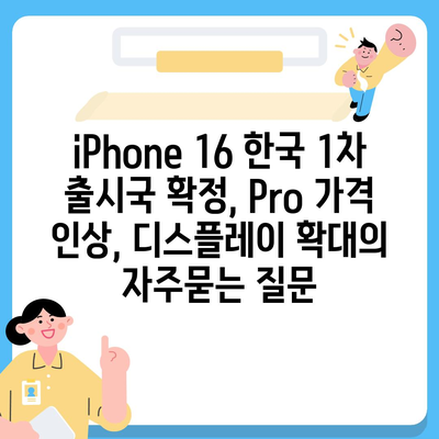 iPhone 16 한국 1차 출시국 확정, Pro 가격 인상, 디스플레이 확대