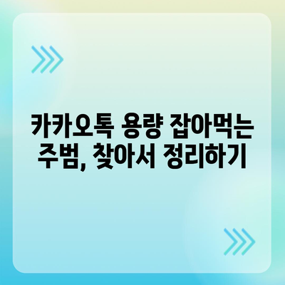 카카오톡 저장공간 부족 해결! 용량 확보하는 5가지 방법 | 카카오톡, 용량 관리, 데이터 정리, 저장공간 확보