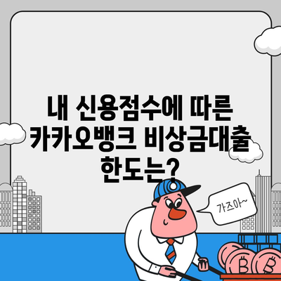 카카오뱅크 비상금대출, 신용점수가 좌우한다! | 필요한 점수, 대출 한도, 성공 전략