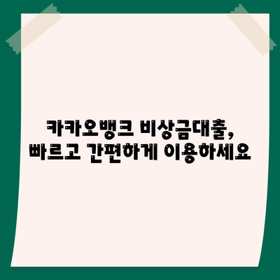 카카오뱅크 비상금대출, 신용점수별 한도와 금리 확인 | 비상금대출, 신용등급, 금리 비교