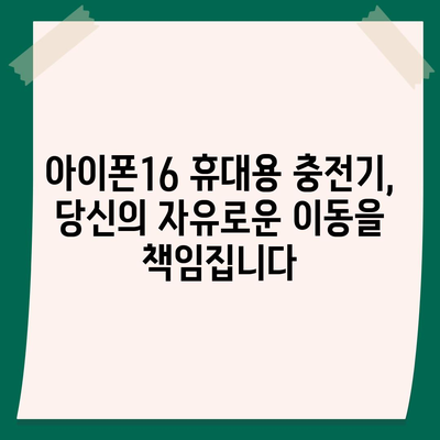 아이폰16 휴대용 충전기 | 휴대성의 정의