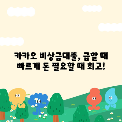 카카오 비상금대출, 급할 때 딱! |  조건, 한도, 금리 비교