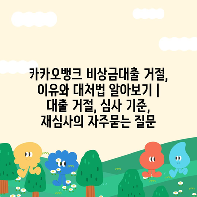 카카오뱅크 비상금대출 거절, 이유와 대처법 알아보기 | 대출 거절, 심사 기준, 재심사