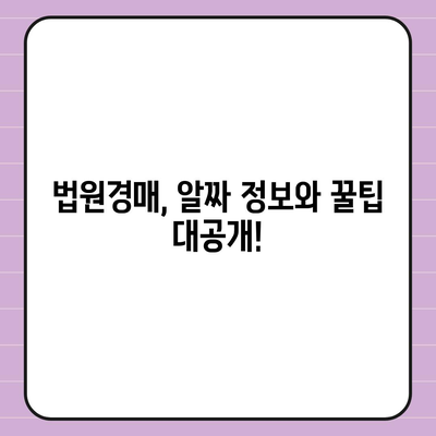 법원경매 중고차 꿀팁| 성공적인 경매 참여를 위한 완벽 가이드 | 법원경매, 중고차, 경매 참여, 팁, 가이드