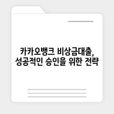 카카오뱅크 비상금대출, 신용점수가 좌우한다! | 필요한 점수, 대출 한도, 성공 전략