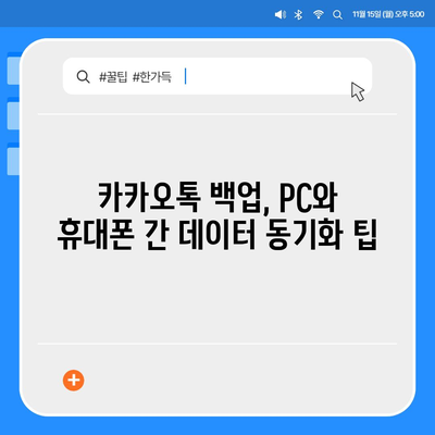 카카오톡 대화, 사진, 연락처 백업 완벽 가이드 | 카카오톡 백업, 데이터 복구, 안전하게 보호하기