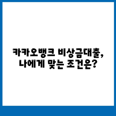 카카오뱅크 비상금대출 신청