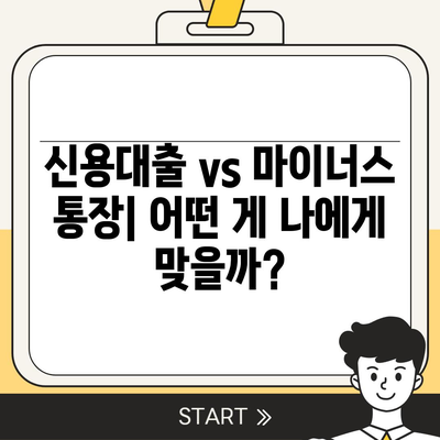 마이너스 통장 개설 가이드| 나에게 맞는 조건과 금리 비교 | 신용대출, 마이너스 신용대출, 금융 상품 비교