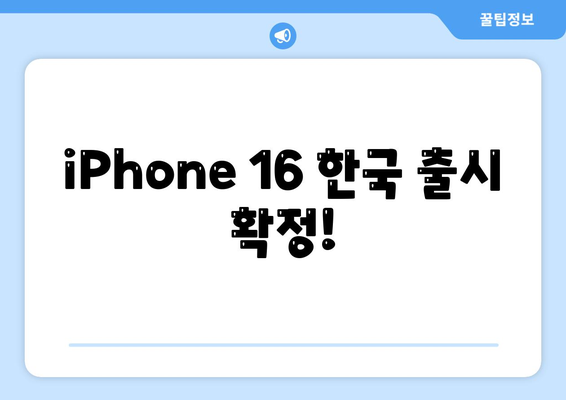 iPhone 16 한국 1차 출시국 확정, 가격 인상 및 더 커진 디스플레이