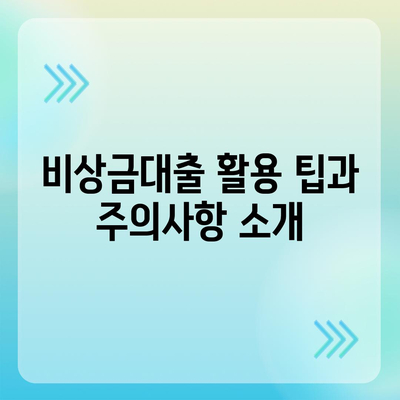 카카오뱅크 비상금대출 신청 방법| 쉽게 알아보는 단계별 가이드 | 비상금대출, 대출 신청, 금융 팁"