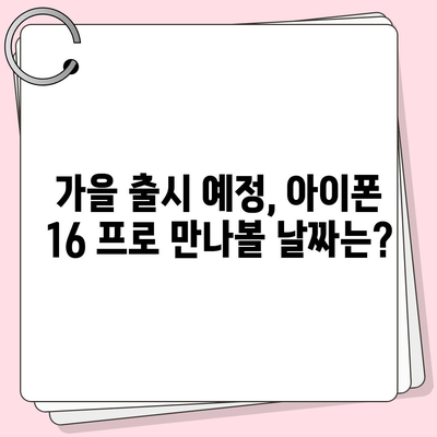 아이폰 16 프로 출시일과 디자인, 기타 변화