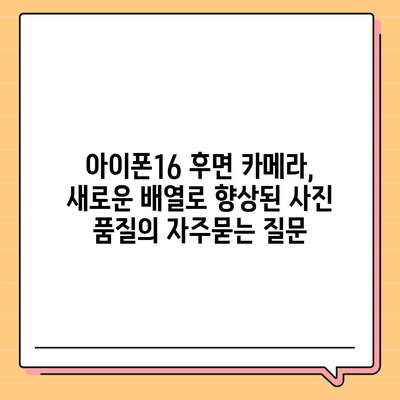 아이폰16 후면 카메라, 새로운 배열로 향상된 사진 품질