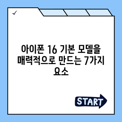 아이폰 16 기본 모델을 매력적으로 만드는 7가지 요소