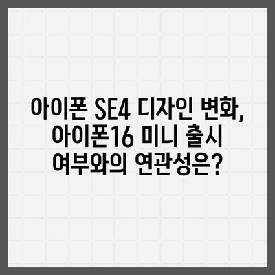 아이폰 SE4의 디자인 변경과 아이폰16 미니의 미래