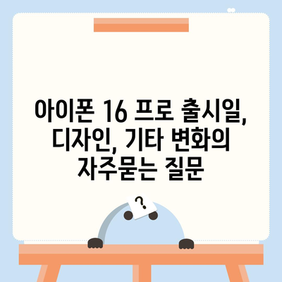 아이폰 16 프로 출시일, 디자인, 기타 변화