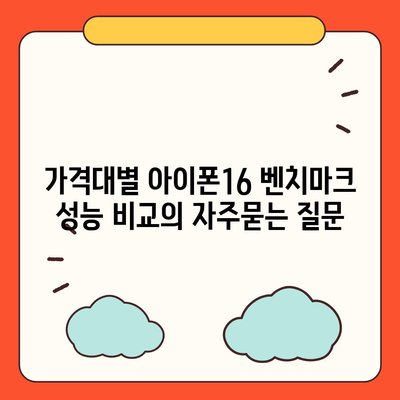 가격대별 아이폰16 벤치마크 성능 비교