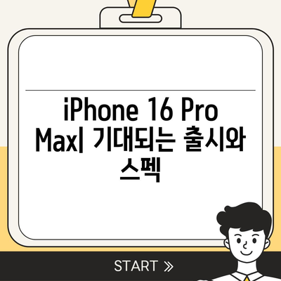 iPhone 16 Pro Max | 모든 시리즈 출시일과 스펙 소문