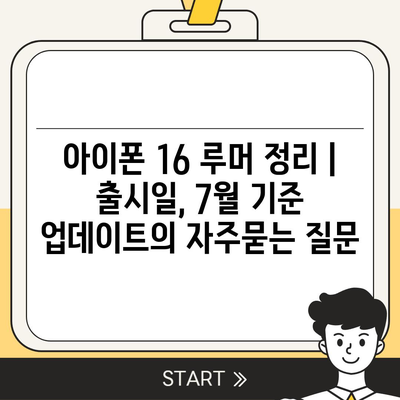 아이폰 16 루머 정리 | 출시일, 7월 기준 업데이트