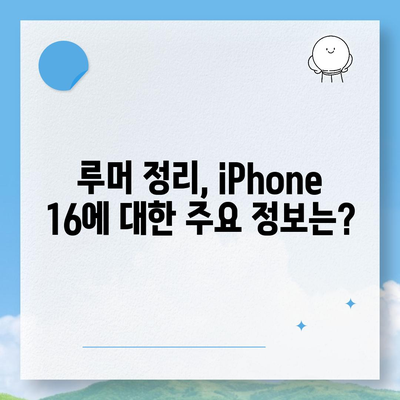 iPhone 16 출시일, 디자인, 스펙 루머 정리