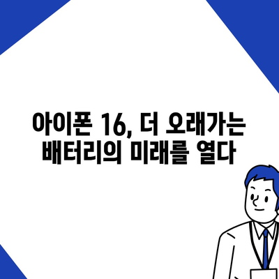 아이폰 16 배터리 미래 | 혁신과 개선에 대한 전망