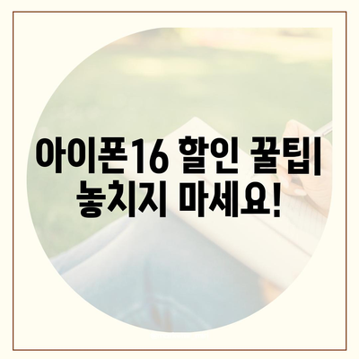 아이폰16 가격을 절약하는 방법