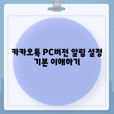 카카오톡 PC버전 알림설정 완벽 가이드| 단계별 방법과 유용한 팁 | 카카오톡, PC, 알림 설정, 사용자 가이드