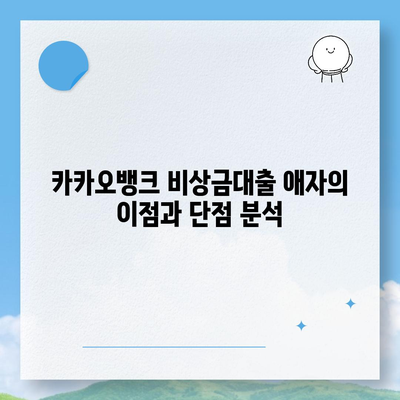 카카오뱅크 비상금대출 애자