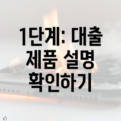 1단계: 대출 제품 설명 확인하기