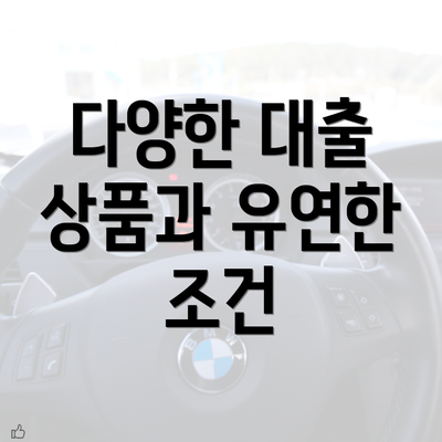 다양한 대출 상품과 유연한 조건