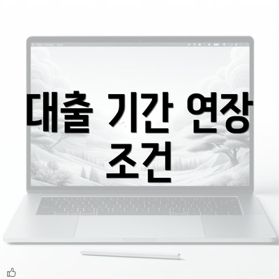 대출 기간 연장 조건