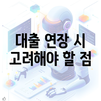 대출 연장 시 고려해야 할 점