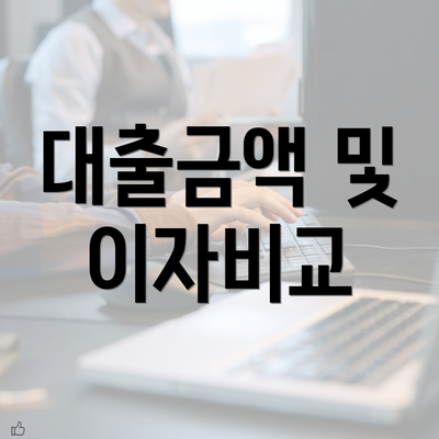 대출금액 및 이자비교