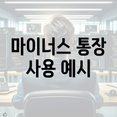 마이너스 통장 사용 예시