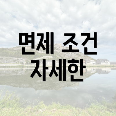 면제 조건 자세한