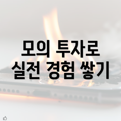 모의 투자로 실전 경험 쌓기