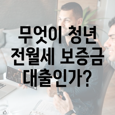 무엇이 청년 전월세 보증금 대출인가?