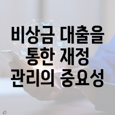 비상금 대출을 통한 재정 관리의 중요성