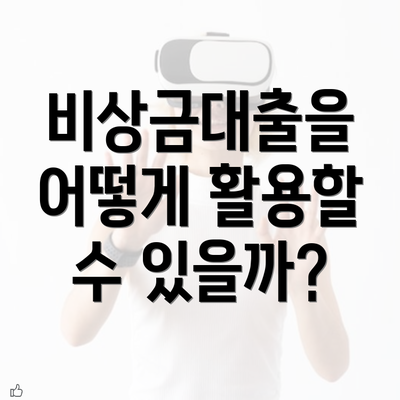 비상금대출을 어떻게 활용할 수 있을까?