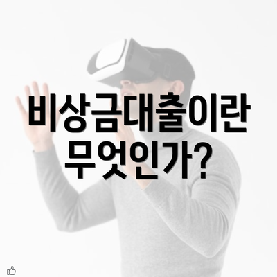 비상금대출이란 무엇인가?