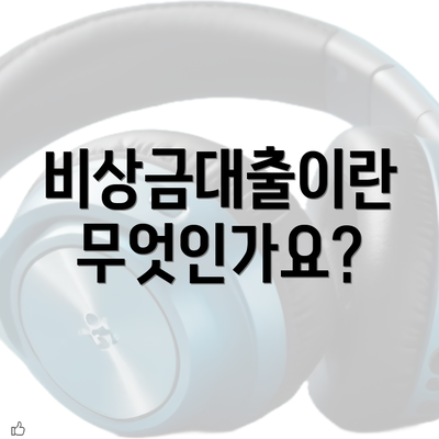 비상금대출이란 무엇인가요?