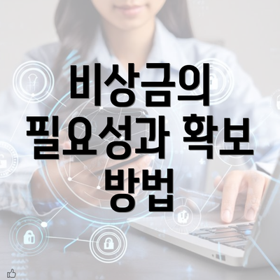 비상금의 필요성과 확보 방법