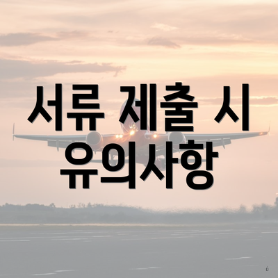 서류 제출 시 유의사항