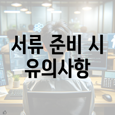 서류 준비 시 유의사항