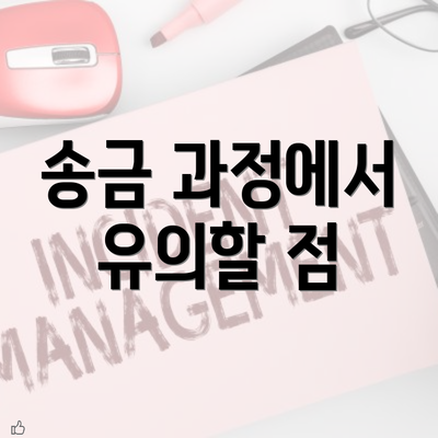 송금 과정에서 유의할 점