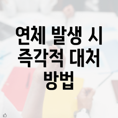 연체 발생 시 즉각적 대처 방법