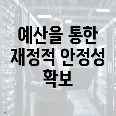 예산을 통한 재정적 안정성 확보